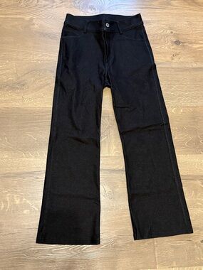 Yelete Black High-Rise Cropped Wide-Leg Pants size small